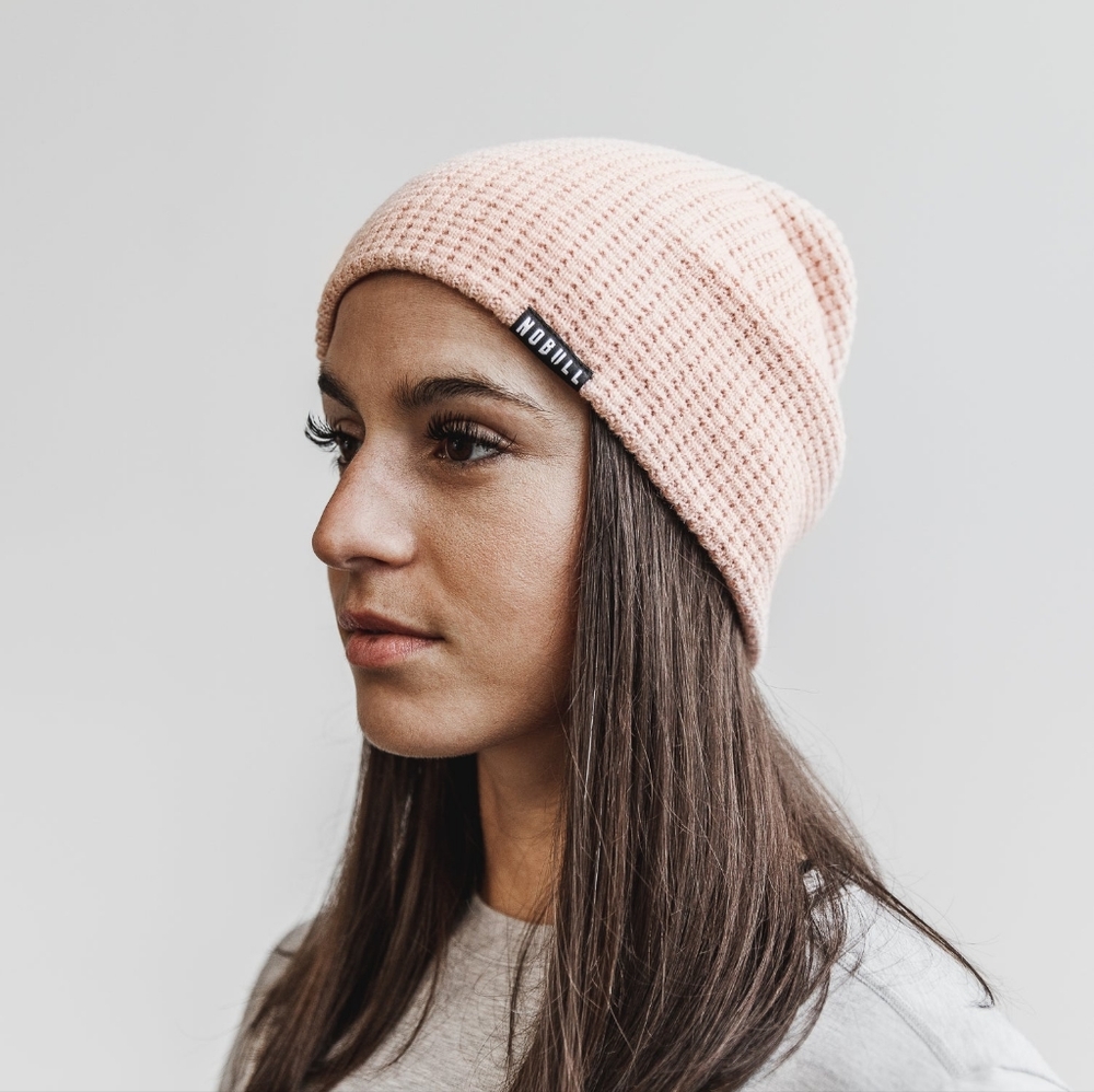 NWT NOBULL Waffle Beanie in Rose
